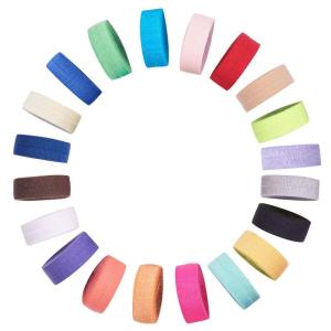 WANDIC ストレッチリボン, 20個 エラストマーの縫い目 ネクタイ用 ヘッドバンド 服 ドレスの装飾, 20色を混ぜる, 各1ヤード｜hiroes