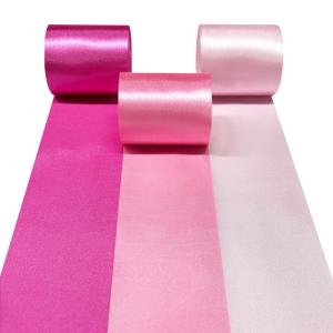 PinkBlume 60Mローズピンクサテンリボン 幅5cmのグラデーションピンクファブリックリボンガーランド ギフトラッピング用 DIYの｜hiroes