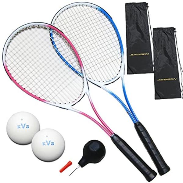 軟式テニスラケット 2本セット ソフトテニスラケット 軟式ボール2個入 ボール用ポンプ付き 初心者向...