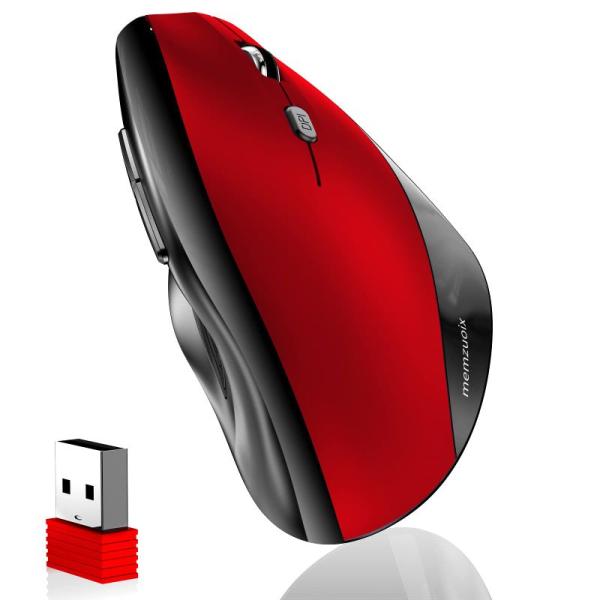 memzuoix 人間工学マウス ワイヤレスマウス、2.4G大型縦型マウス USB光学式コードレスマ...