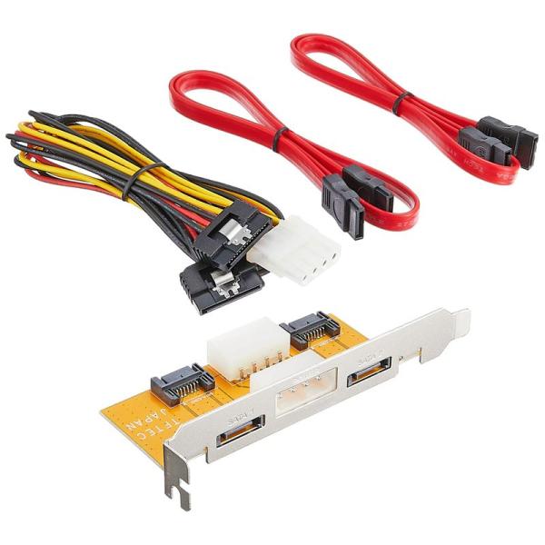 変換名人 PCIブラケット用 SATA(x2ポート)延長ケーブルセット PCIB-SATA2