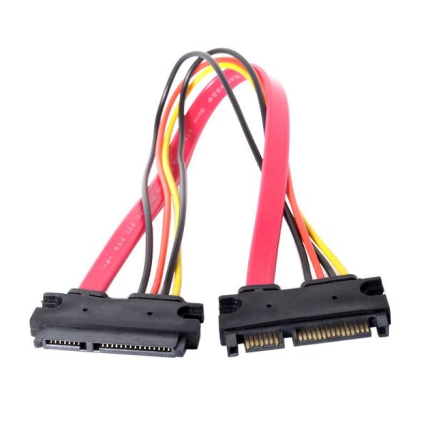 SATA III 3.0 7 + 15 22ピンSATA-データ電源延長ケーブル