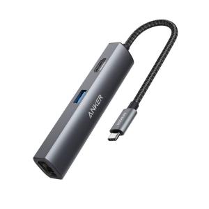 Anker PowerExpand+ 5-in-1 USB-C イーサネットハブ 4K対応HDMI出力ポート 3つのUSB-A 3.0ポート