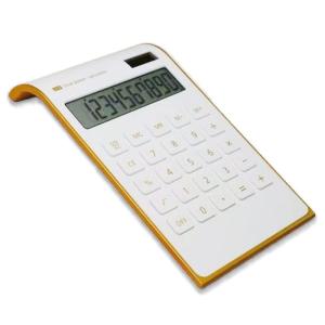 Nicheez 電卓 計算機 10桁 ソーラー 薄型 かわいい おしゃれ ビジネス オフィス (ホワイト＆ゴールド)
