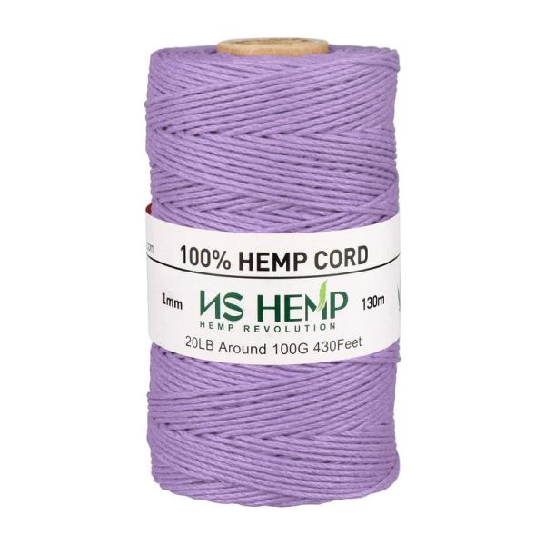 NS HEMP(ヘンプ100%) 1mm 麻紐 130m (006 LAVENDER)