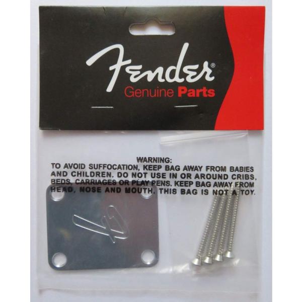 フェンダー USA 純正パーツ Fender NECK PLATE F Chrome AND BOL...