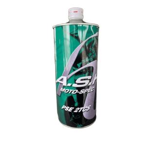 アウトレット　凹み缶　A.S.H (アッシュ) 2TCS 1L缶　2サイクルエンジンオイル（缶側面に...