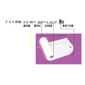 FAX感熱ロール紙A4・210mm*30m巻*0.5インチ芯（12本入）FAX用紙・感熱紙