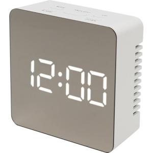 マクロス デジタル置き時計 LEDミラークロック S MEC-17  温度表示 アラーム スヌーズ 明るさ2段階 ナイトモード 12/24H _