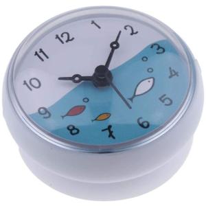 【並行輸入品】防水 お風呂時計 《ホワイト》 吸盤 アナログ 壁掛け 時計 シンプル かわいい ウォールクロック バスルーム バスクロック _