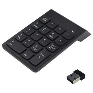 ワイヤレステンキー 2.4G USBレシーバー付 軽量 薄型 18キー ソフトタッチ 防滴 テンキーパッド テンキーボード _の商品画像