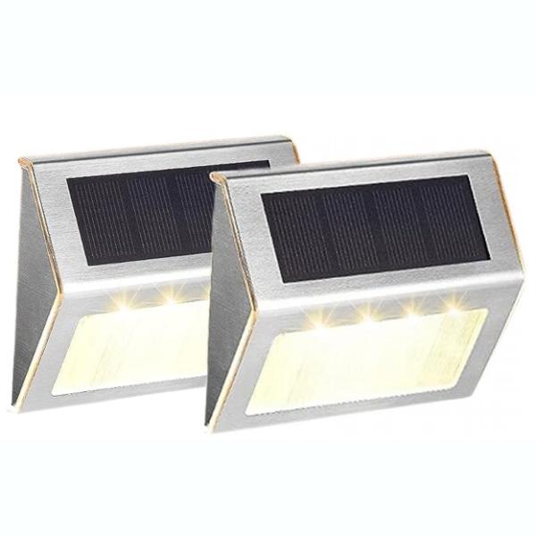 ソーラー フットLEDライト 2個セット 暖色光 防水 太陽光 センサーライト 夜間自動点灯 屋外 ...