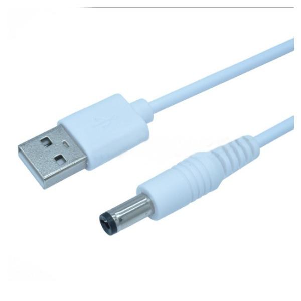 USB電源ケーブル USBオス→DCジャックオス(5.5/2.1mm) ホワイト 1m _