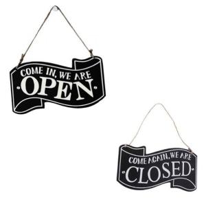 オープン クローズ OPEN&CLOSED サインプレート 《ブラック》  店看板 インテリア MY-190708 _.｜hiroland