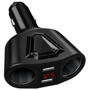 2ポート急速充電 USB 《ブラック》 シガーソケット 2連