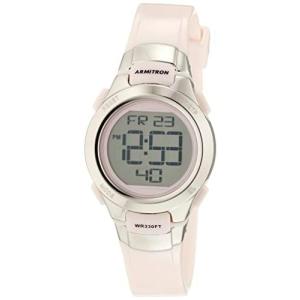 Armitron Sport Women's Digital Chronograph Resin Strap Watch, 45/7012,Pearlescent Pink/Silver 並行輸入品