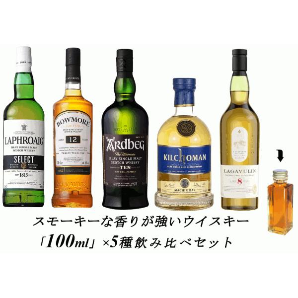 スモーキーな　スコッチウイスキー 各100ml 5種 おすすめ 飲み比べセット　詰め替え　量り売りで...