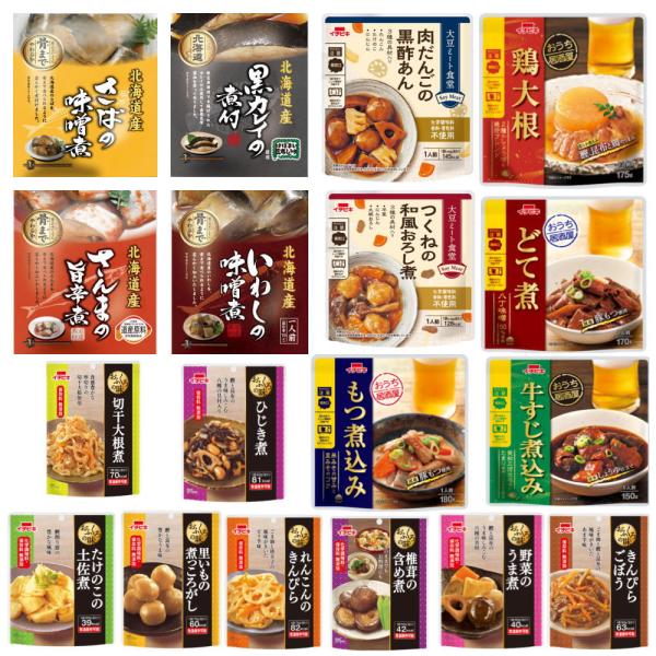 リニューアルパウチおかず  いちびき食品 北海道根室の海の幸 兼由 レトルト 惣菜 牛すじ 鶏大根 ...