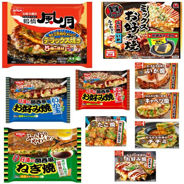 【新】 粉もん祭り 10種 日清食品 かねます 大阪鶴橋風月 豚玉 ねぎ焼 いか玉 明太 豚モダン ...