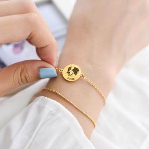 名入れ無料 写真入り ブレスレット オーダーメイド ペット チタン鋼 メモリアル 犬猫 ペンダント オリジナル 誕生日プレゼント 手元 形見 カプセル 写真プリント