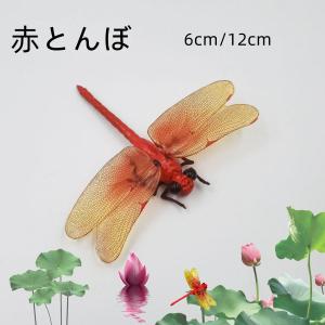 6cm 赤とんぼ 昆虫 動物 フィギュア 模型 リアル PVC おもちゃ 家 インテリア 置物 オプジェイ オニヤンマ トンボ アウトドア キャンプ 釣り用品｜hirosyou