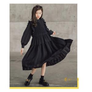 卒業式 ワンピース 女の子 160 黒 白 韓...の詳細画像2