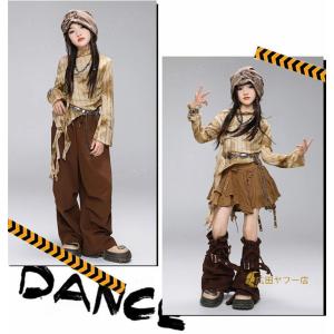 茶色 k-pop 衣装 キッズダンス衣装 セッ...の詳細画像3