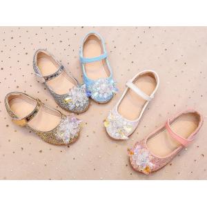 キラキラ女の子靴 キッズパンプス キッズシューズ ドレスシューズ 子供フォーマルシューズ リボン 女...