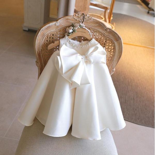 キッズドレス 子供フォーマルドレス Aライン 白ドレス プリンセスドレス お姫様ドレス 袖無し 可愛...