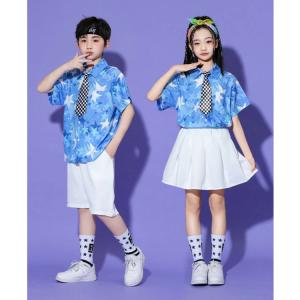 6色 キッズ ダンス衣装 半袖 星柄シャツ ホ...の詳細画像2