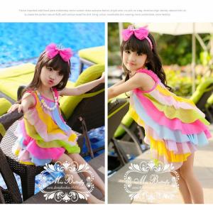 キッズ ダンス衣装 ワンピース 虹色 セットア...の詳細画像2