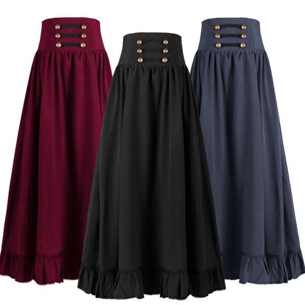 レディースロング丈スカート ダンス衣装 大人用コスチューム 舞台衣装 中世紀欧風 ゴシック お姫様 ...