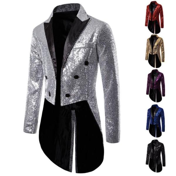 メンズ 燕尾服 舞台衣裳 スパンコールジャケット 舞台スーツジャケット テーラード ステージ衣装 舞...