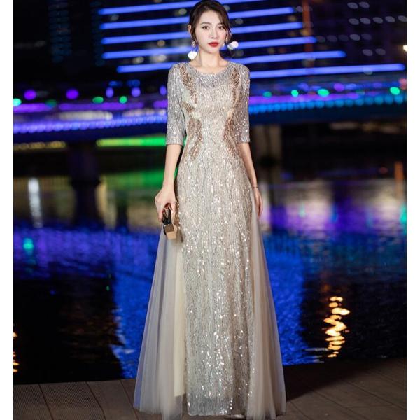 舞台ドレス ロングドレス イブニングドレス 披露宴 パーティードレス お司会者 発表会ドレス ウェデ...