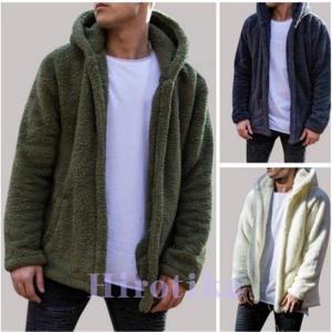 ボアジャケット メンズ フリース ビッグシルエット ジャケット フード付き ジャケット モコモコ コート 純色 パーカー ブルゾン 厚手 秋冬 高品質 暖かい