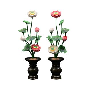 常花 仏具 常花蓮華 7号9本立て 軽合金 極彩色 1対 : 仏壇・位牌・神棚
