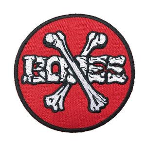 Powell Peralta (パウエル) パッチ ワッペン 刺繍 Cross Bones Patch - 3.5" Black/Red スケボー SKATE SK8 スケートボード｜his-hero-is-black