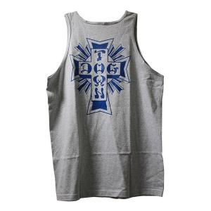 Dogtown Skateboards (ドッグタウン) タンクトップ Tank Top Cross Logo Heather Grey/Blue スケボー SKATE SK8 スケートボード｜his-hero-is-black