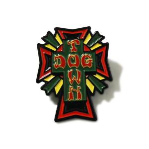 Dogtown (ドッグタウン) US ピンズ ピンバッジ DT Cross Logo Color Enamel Pin Rasta スケボー SKATE SK8 スケートボード｜his-hero-is-black