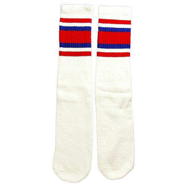 SkaterSocks ロングソックス 靴下 ソックス スケボー Knee high White t...