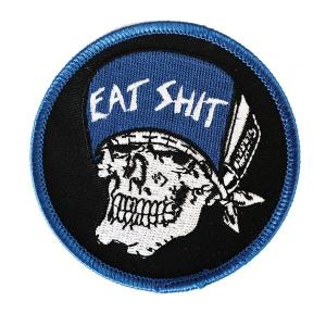 Suicidal Skates (スーサイダルスケート) パッチ ワッペン 刺繍 Eat Shit Embroidered Patch - 3" Blue×Black Jason Jessee｜his-hero-is-black