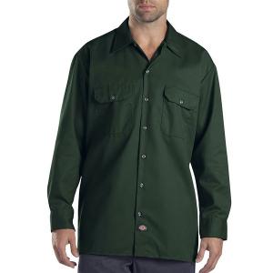 Dickies (ディッキーズ) US 長袖 ワークシャツ (574) Long Sleeve Work Shirt Hunter Green｜his-hero-is-black