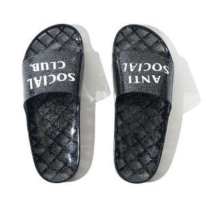 AntiSocialSocialClub (アンチソーシャルソーシャルクラブ) レディース サンダル スリッパ Everything Glitters At The Beginning Black Jelly Slides ガールズ