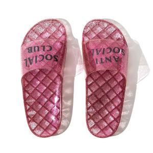 AntiSocialSocialClub (アンチソーシャルソーシャルクラブ) レディース サンダル スリッパ Everything Glitters At The Beginning Pink Jelly Slides カジュアル