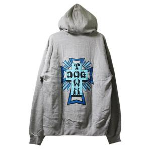 Dogtown (ドッグタウン) パーカー ジップフード Zip Hooded Sweatshirt Cross Logo Color Heather Grey/Blue スケボー SKATE SK8 スケートボード｜his-hero-is-black