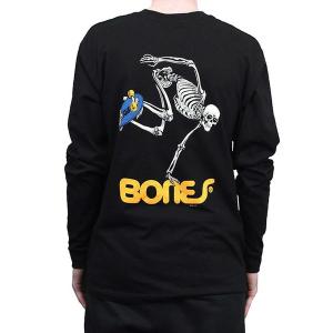 Powell Peralta (パウエル) ロンT ロングTシャツ 長袖 Skateboarding Skeleton Long Sleeve T-Shirt Black 80's 復刻 スケボー SKATE SK8｜his-hero-is-black