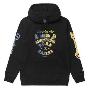 BornxRaised (ボーンアンドレイズド) パーカー CITY OF CHAMPIONS HOODY BLACK / Lakers / Dodgers / NEW-WRA｜his-hero-is-black