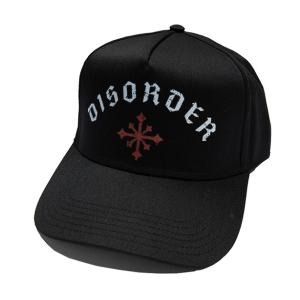 DISORDER SKATEBOARDS (ディスオーダー) キャップ 帽子 スナップバックハット ARCH LOGO SNAPBACK HAT Black スケボー｜his-hero-is-black