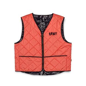 GRMY / GRIMEY (グライミー) ベスト ジャケット THE TOUGHEST QUILTED VEST ORANGE | Spring 23｜his-hero-is-black