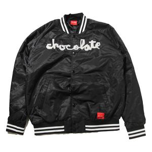 Chocolate Skateboards (チョコレート) スタジアムジャンパー スタジャン ジャケット Chunk Stadium Jacket Black スケボー SK8｜his-hero-is-black